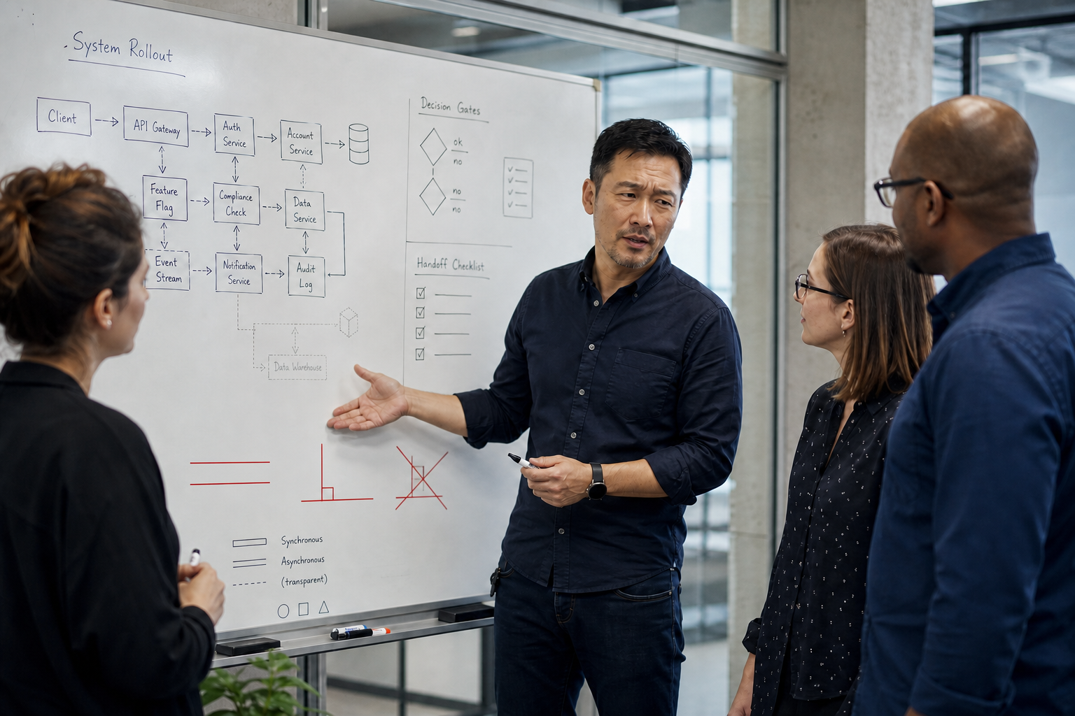 Technology team planning a rollout
